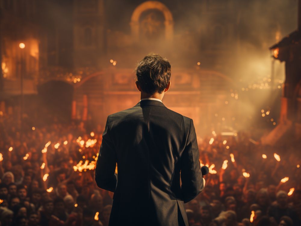 politician-deputy-speaks-stage-front-crowd-people-citizens-generative-ai