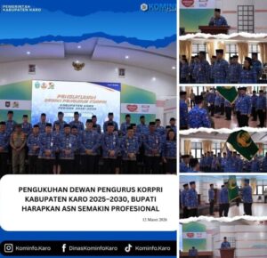 Harapan Bupati Karo ASN Semakin Profedional , KORPRI Kabupaten Karo Dikukuhkan untuk Masa Bakti 2026-2030. 