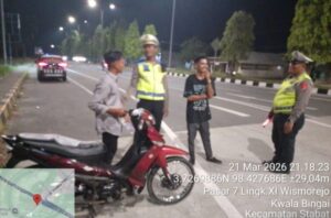 Satlantas Polres Langkat Intensifkan Patroli Blue Light, Masyarakat Diharapkan Manfaatkan Layanan 110