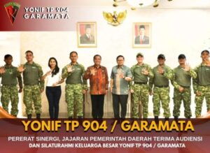 Bupati Karo Terima Audiensi Yonif TP 904/ Garamata di Rumah Dinas Bupati .