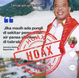 KLARIFIKASI HOAKS ) Bupati Karo Tidak Pernah Menyerukan Aksi Tabrak Pelaku Pungli di Pemandian Air Panas